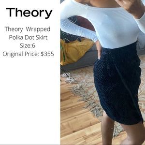 Theory Wrapped Polka Dot Skirt